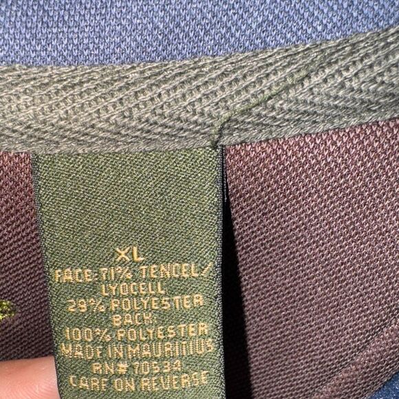 Orvis Mens 1/4 Zip Pullover Leather Elbow Patches XL Blue Long Sleeve - Picture 3 of 6